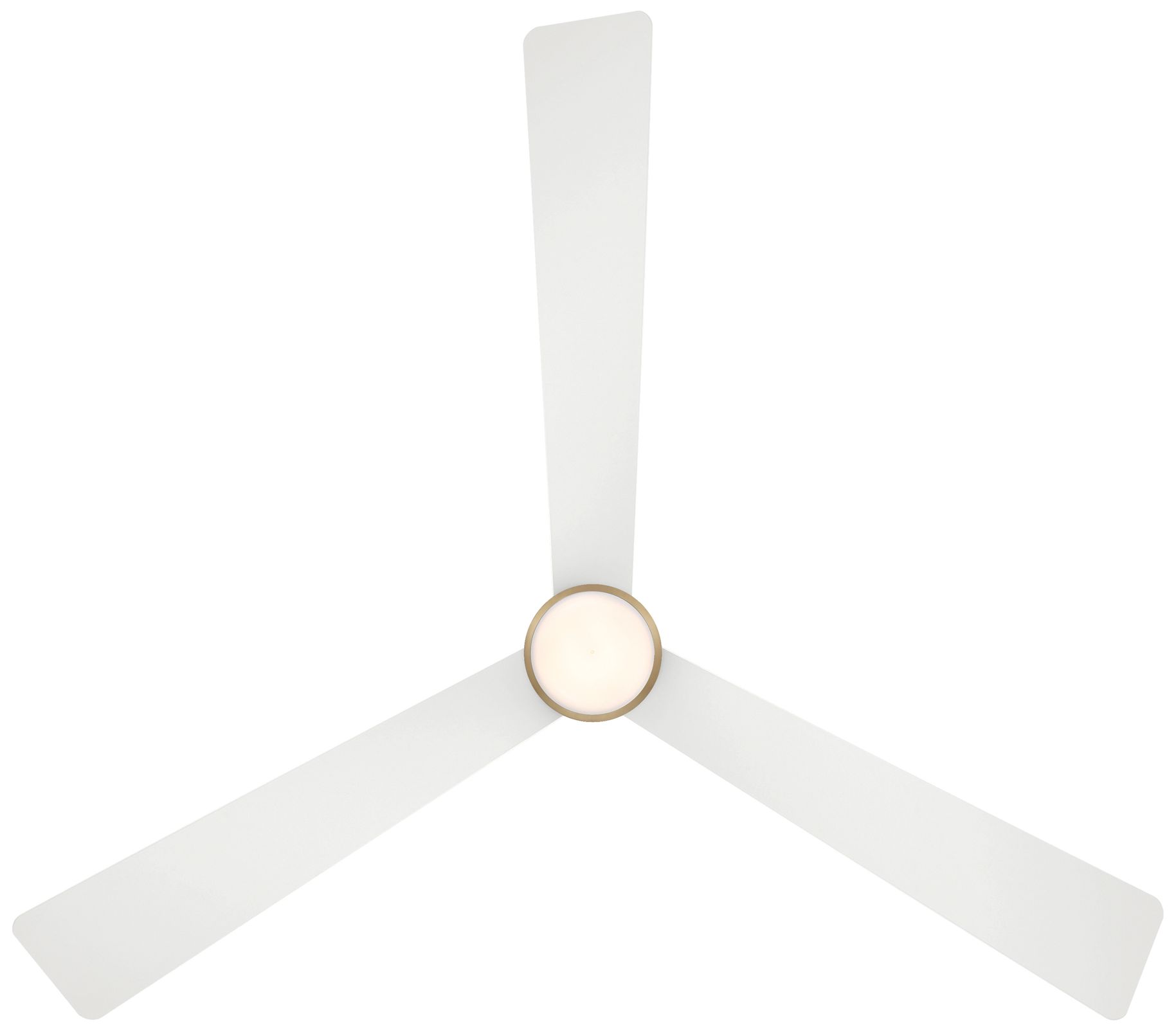 Image 4 Minka-Aire Elevan 52-in LED Brass and White 3-Blades Outdoor Ceiling Fan more views