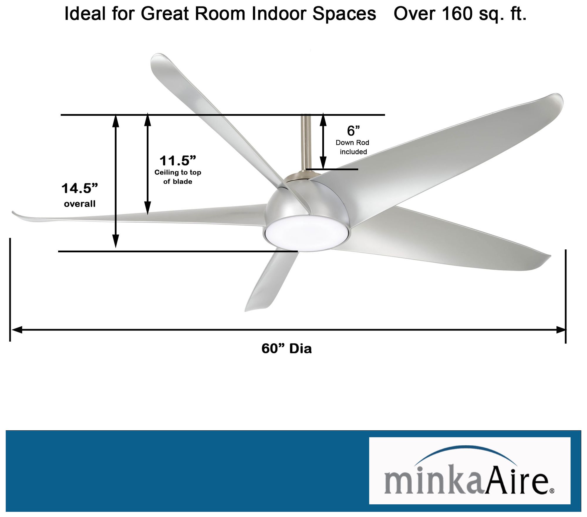 Image 6 Minka Aire Ellipse 60-inch LED Brushed Nickel and Silver Smart Ceiling Fan more views