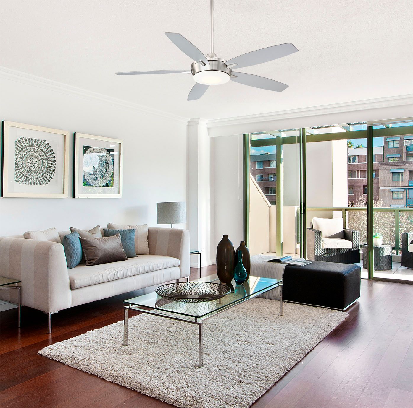 Image 4 Minka Aire Espace 52" LED Brushed Nickel Ceiling Fan more views