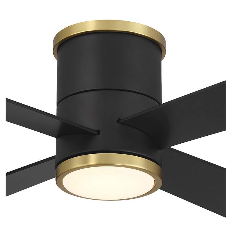 Image 5 Minka-Aire Falco 54-in LED Black and Brass 4-Blade Flush Mount Ceiling Fan more views
