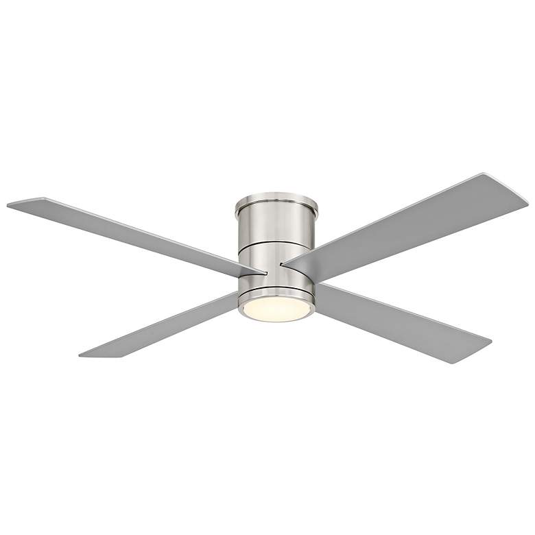 Image 1 Minka-Aire Falco 54-in LED Brushed Nickel 4-Blade Flush Mount Ceiling Fan