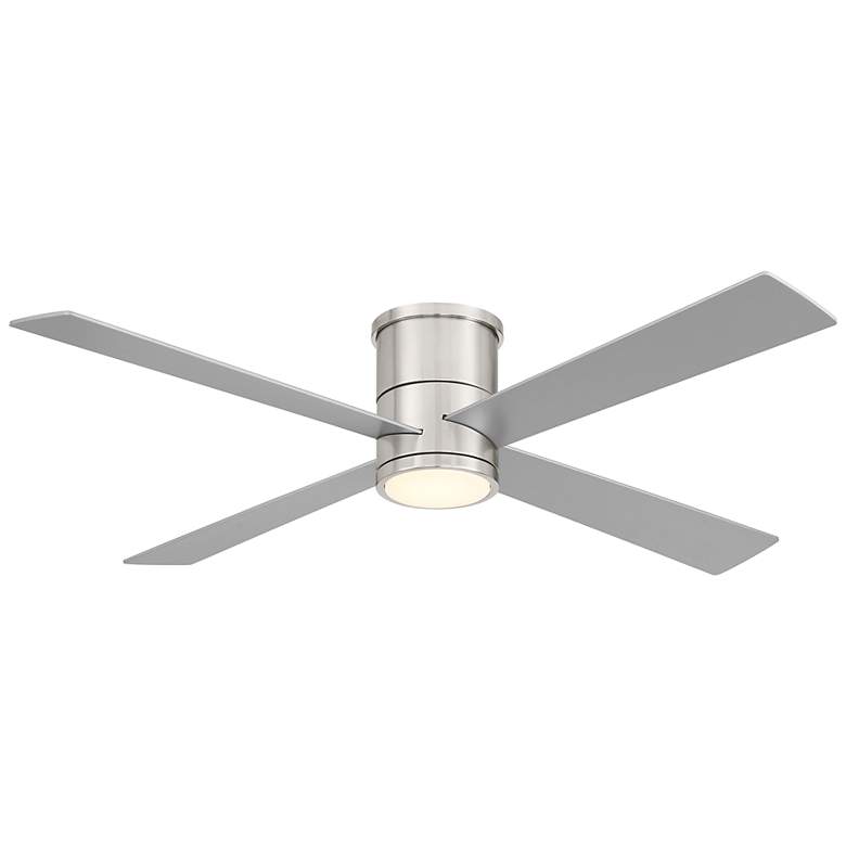 Image 2 Minka-Aire Falco 54-in LED Brushed Nickel 4-Blade Flush Mount Ceiling Fan more views
