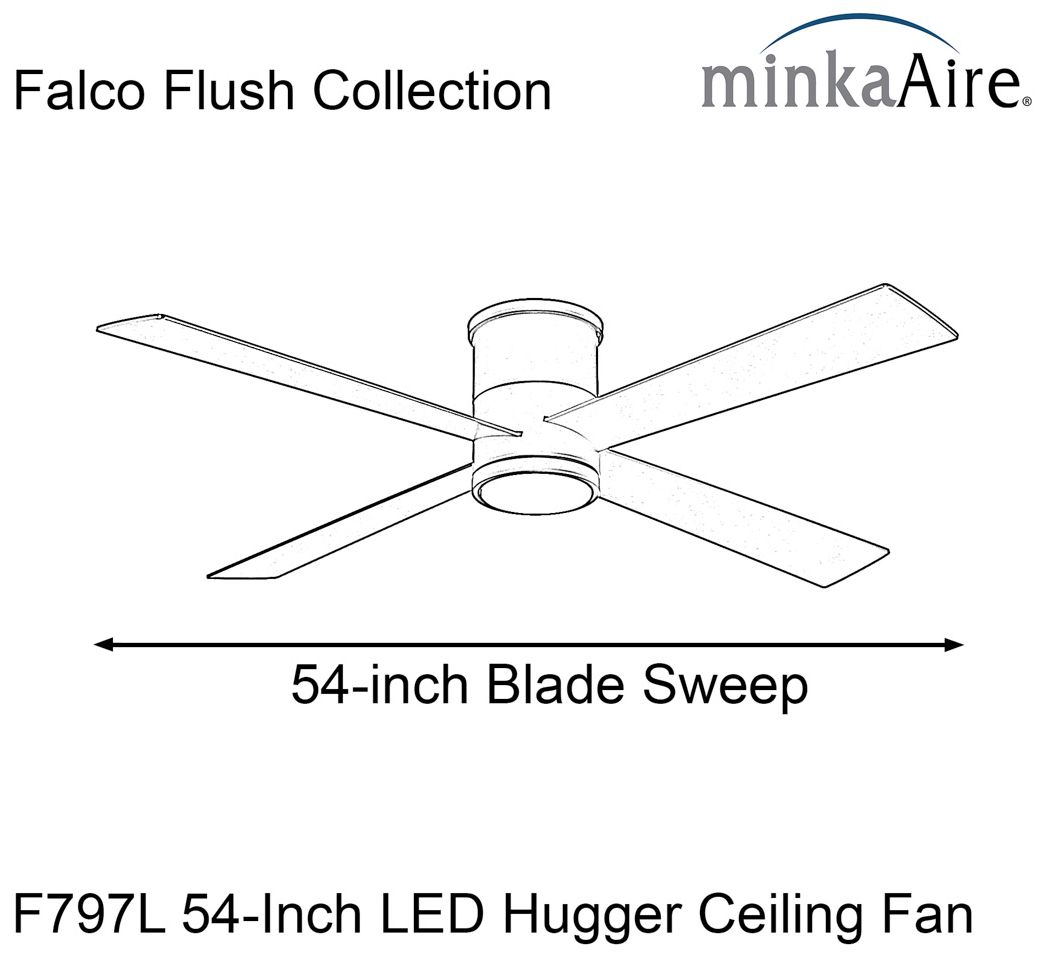 Image 6 Minka-Aire Falco 54-in LED Flat White 4-Blade Flush Mount Ceiling Fan more views