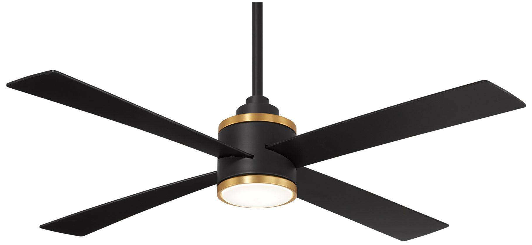 Image 3 Minka Aire Falco 54-inch LED Black and Soft Brass Indoor Ceiling Fan