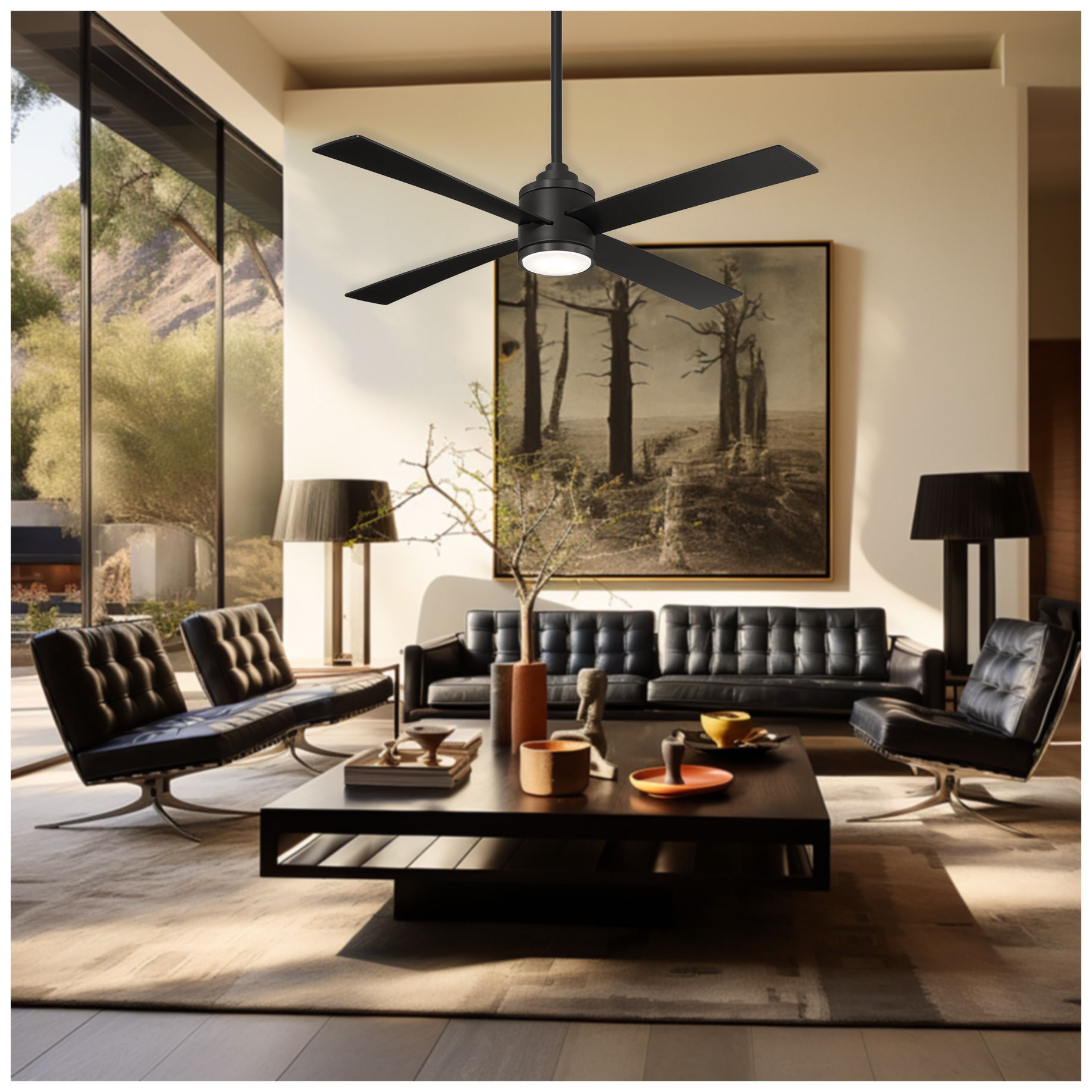 Image 3 Minka Aire Falco 54-inch LED Black Ceiling Fan with Remote Control more views