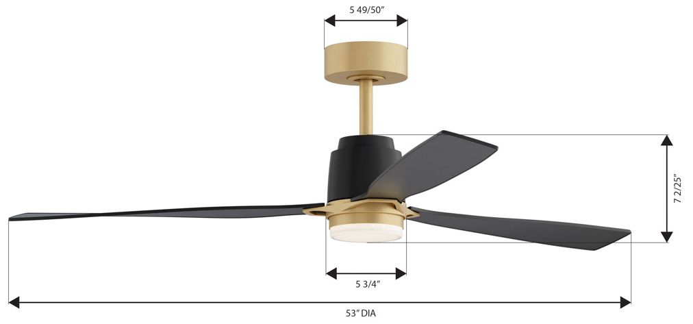 Image 7 Minka Aire Foxden 53-in CCT LED Legacy Brass Indoor 3-Blade Ceiling Fan more views