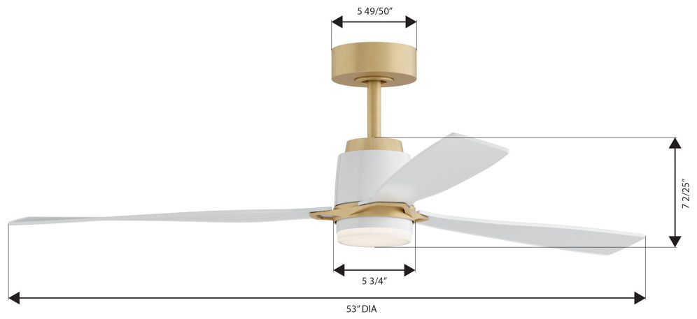 Image 7 Minka Aire Foxden 53-in CCT LED Legacy Brass Indoor 3-Blade Ceiling Fan more views