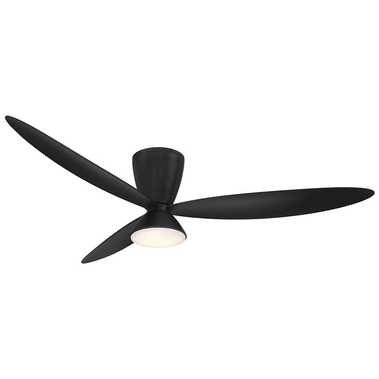 Image 1 Minka-Aire Hourglass 58-in LED Coal Black 3-Blade Flush Mount Ceiling Fan