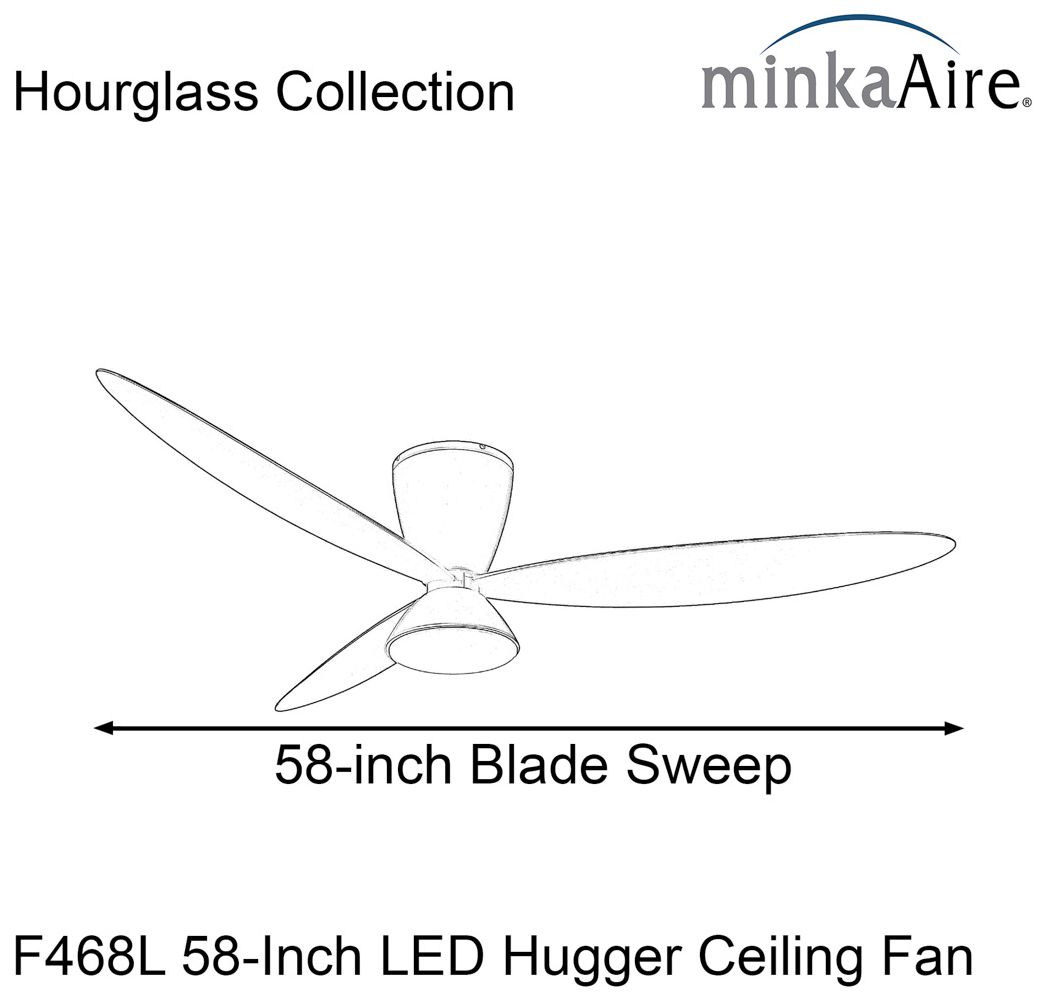 Image 5 Minka-Aire Hourglass 58-in LED Flat White 3-Blade Flush Mount Ceiling Fan more views