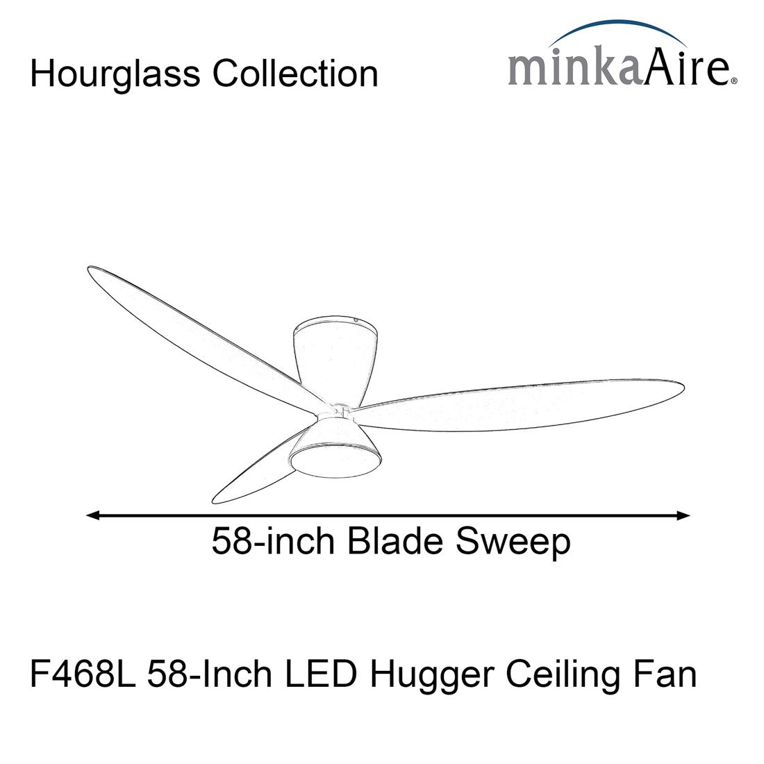 Minka-Aire Hourglass 58-in LED Legacy Brass 3-Blade Flush Mount Ceiling Fan