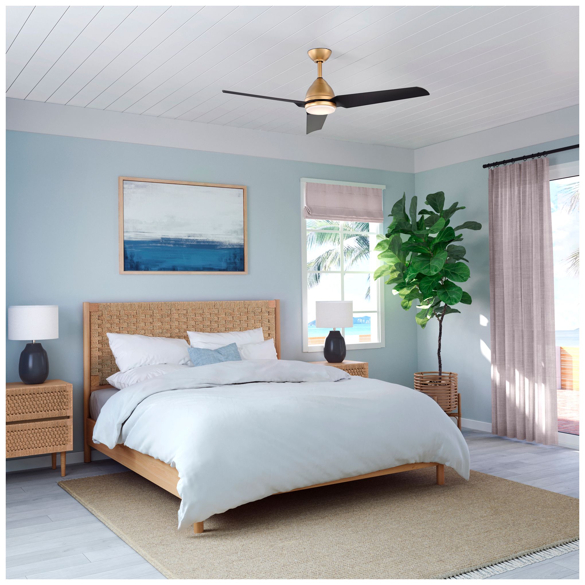 Image 4 Minka-Aire Java 54-in LED Legacy Brass and Black 3-Blades Ceiling Fan more views