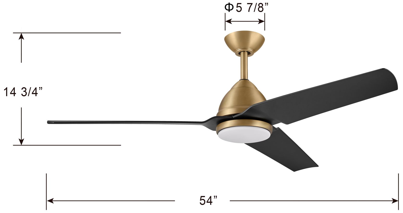 Image 5 Minka-Aire Java 54-in LED Legacy Brass and Black 3-Blades Ceiling Fan more views