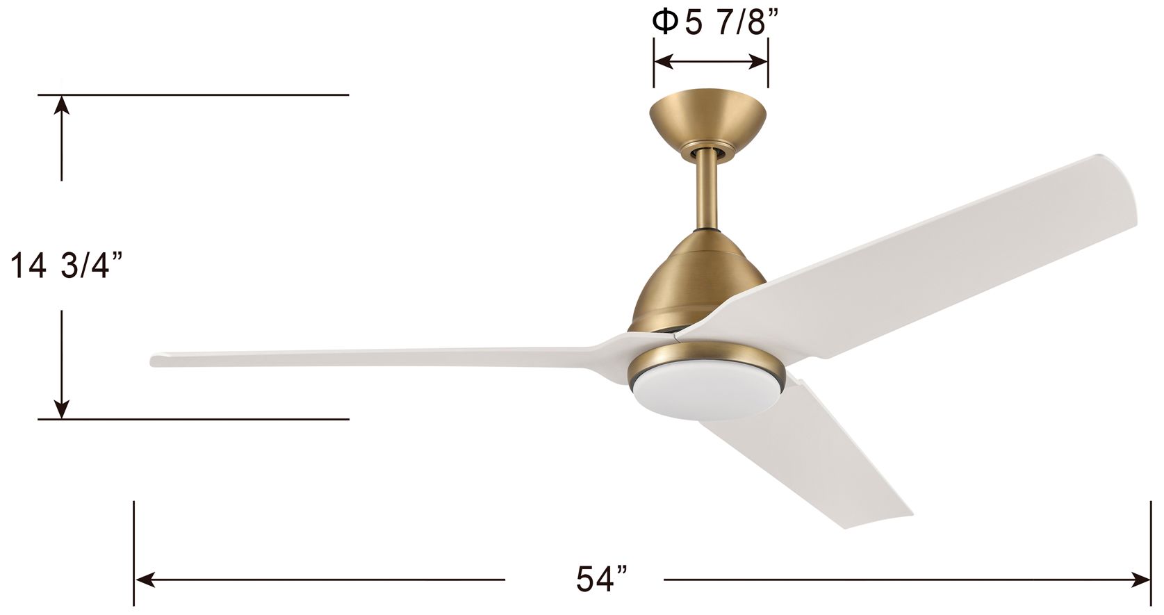Image 5 Minka-Aire Java 54-in LED Legacy Brass and White 3-Blades Ceiling Fan more views