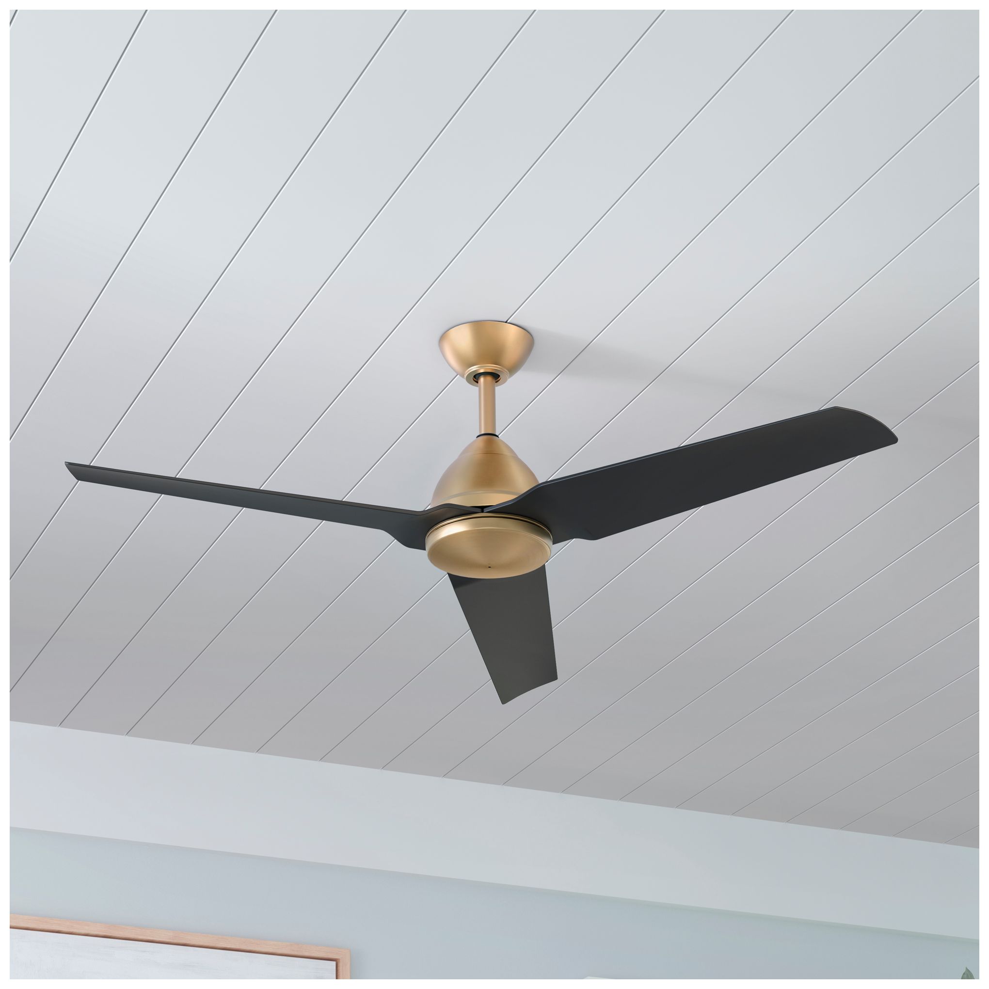 Image 2 Minka-Aire Java 54-in Legacy Brass and Black 3-Blades Ceiling Fan more views