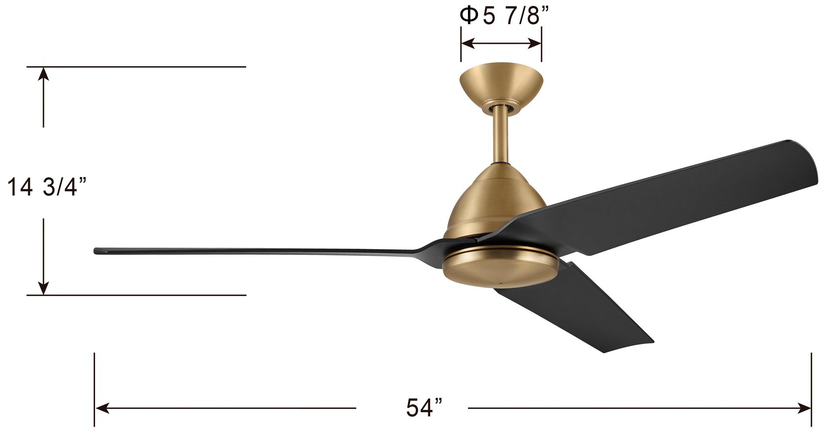 Image 5 Minka-Aire Java 54-in Legacy Brass and Black 3-Blades Ceiling Fan more views