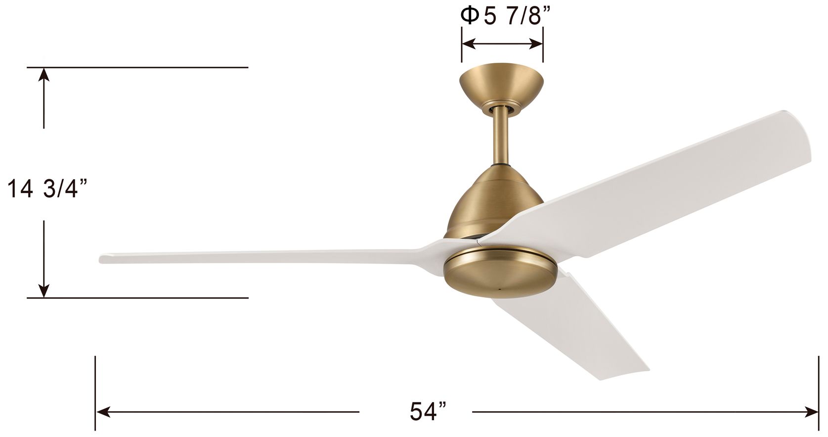 Image 5 Minka-Aire Java 54-in Legacy Brass and White 3-Blades Ceiling Fan more views