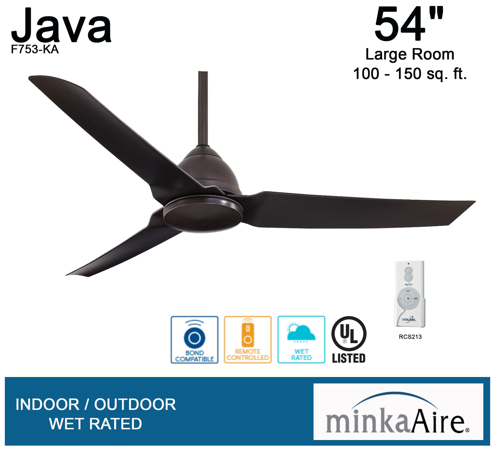 Image 5 Minka Aire Java 54-inch Kocoa Ceiling Fan more views