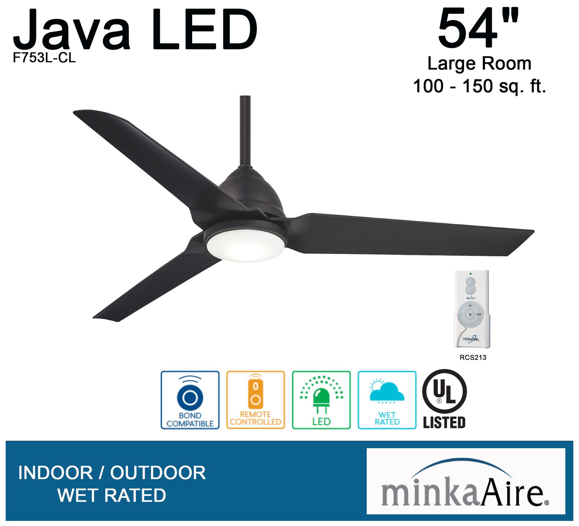 Image 7 Minka Aire Java 54-inch LED Coal Ceiling Fan more views