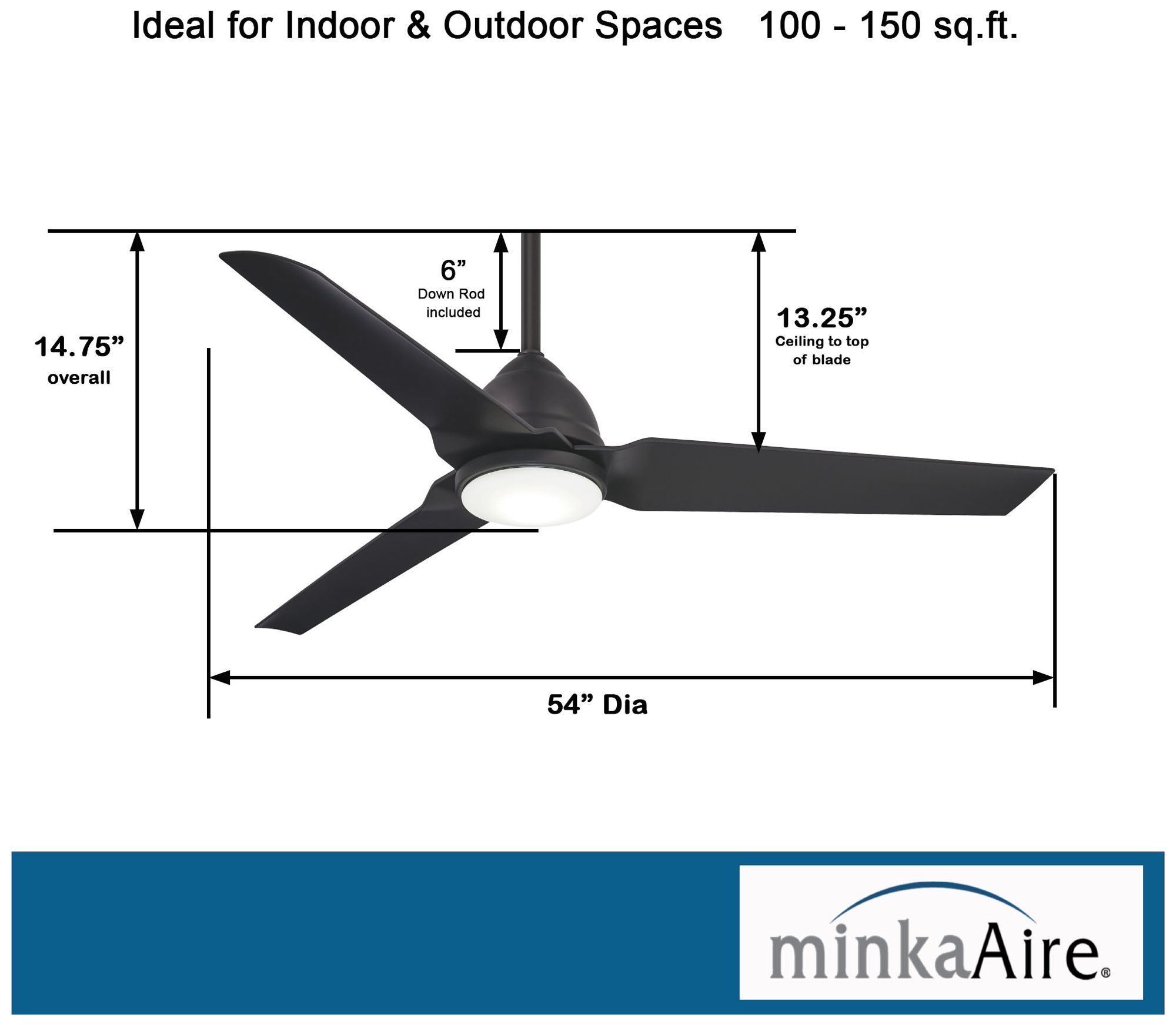 Minka Aire Java 54-inch LED Coal Ceiling Fan