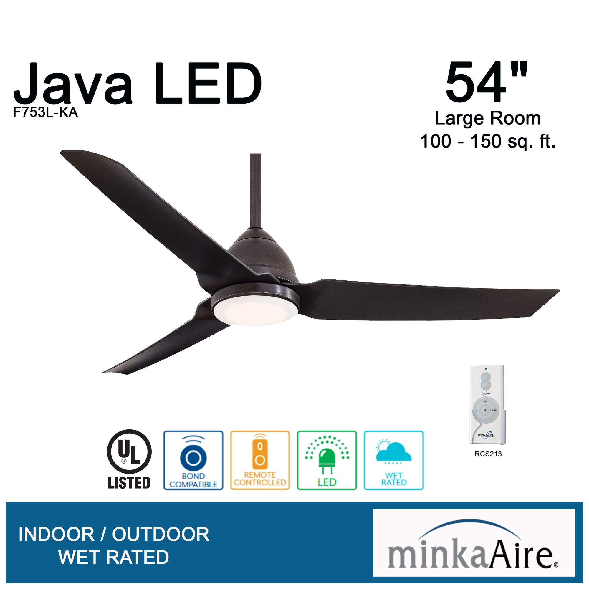 Image 4 Minka Aire Java 54-inch LED Kocoa Ceiling Fan more views