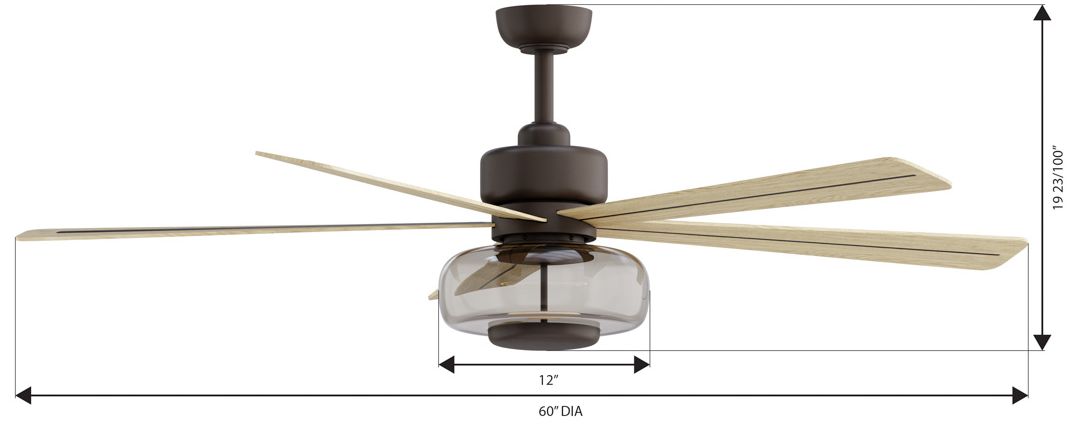 Minka Aire Ligero 60-in CCT LED Dark Bronze Indoor 6-Blade Ceiling Fan