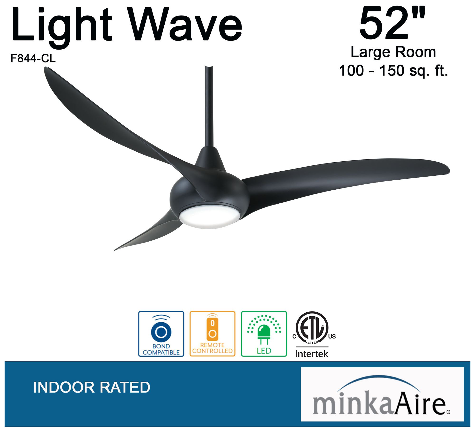Image 6 Minka Aire Light Wave 52-inch LED Coal Ceiling Fan more views