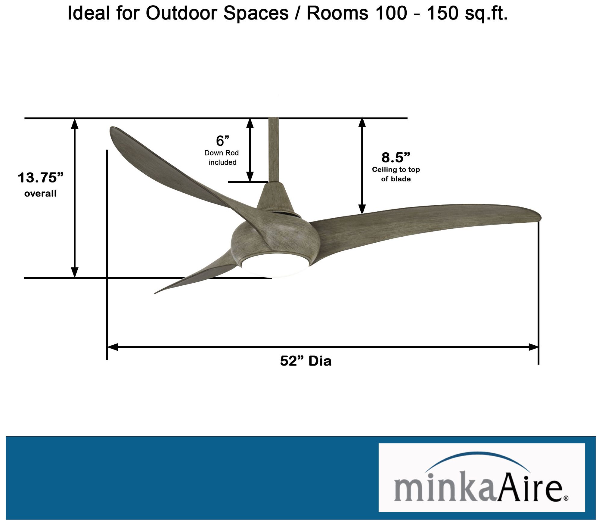 Image 4 Minka Aire Light Wave 52-inch LED Driftwood Ceiling Fan more views