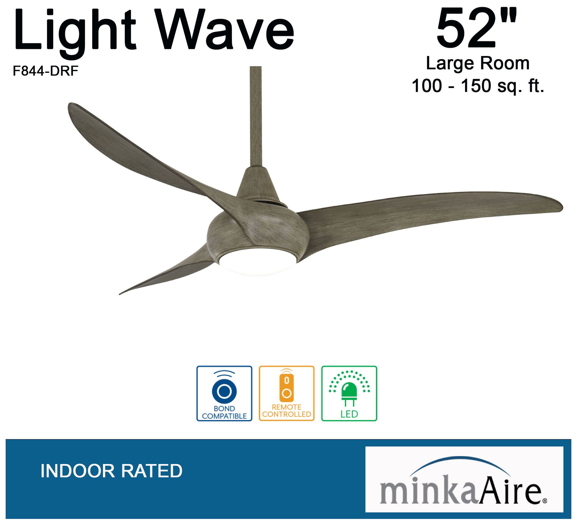 Image 5 Minka Aire Light Wave 52-inch LED Driftwood Ceiling Fan more views
