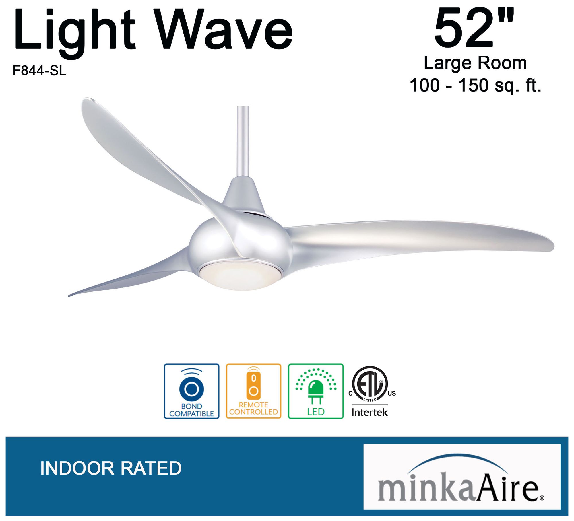 Image 6 Minka Aire Light Wave 52-inch LED Silver Ceiling Fan more views