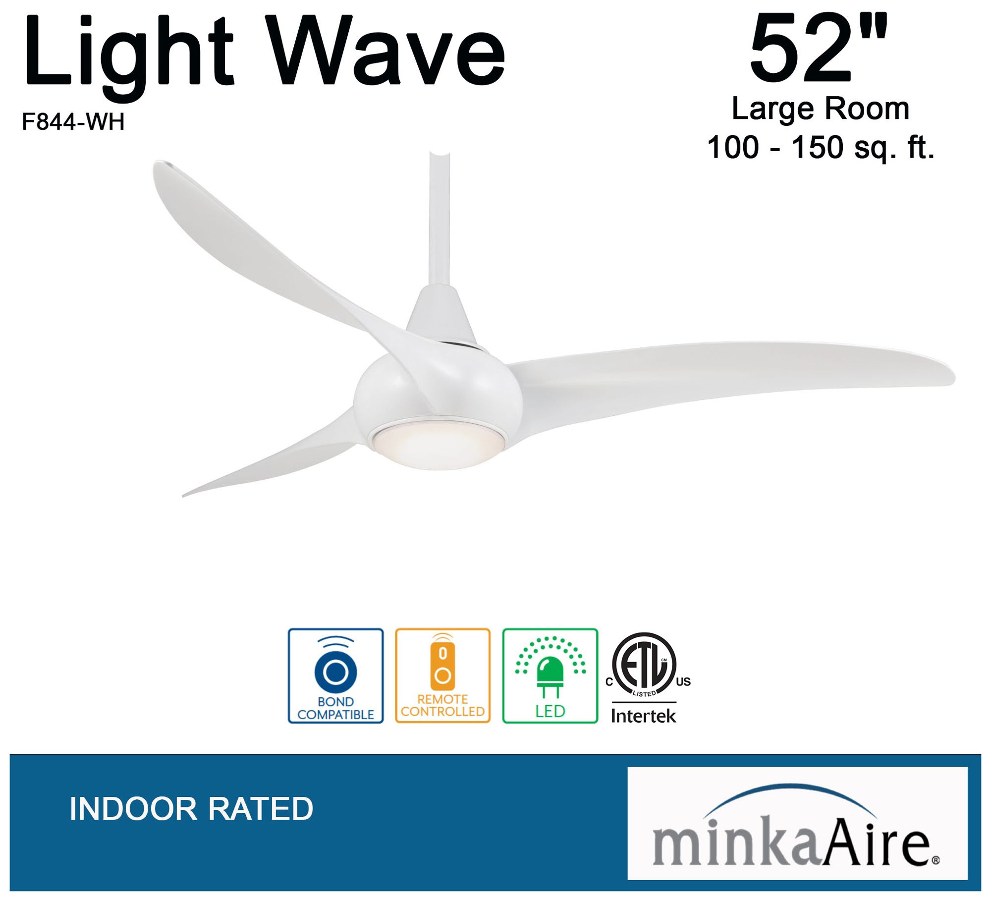 Image 6 Minka Aire Light Wave 52-inch LED White Ceiling Fan more views