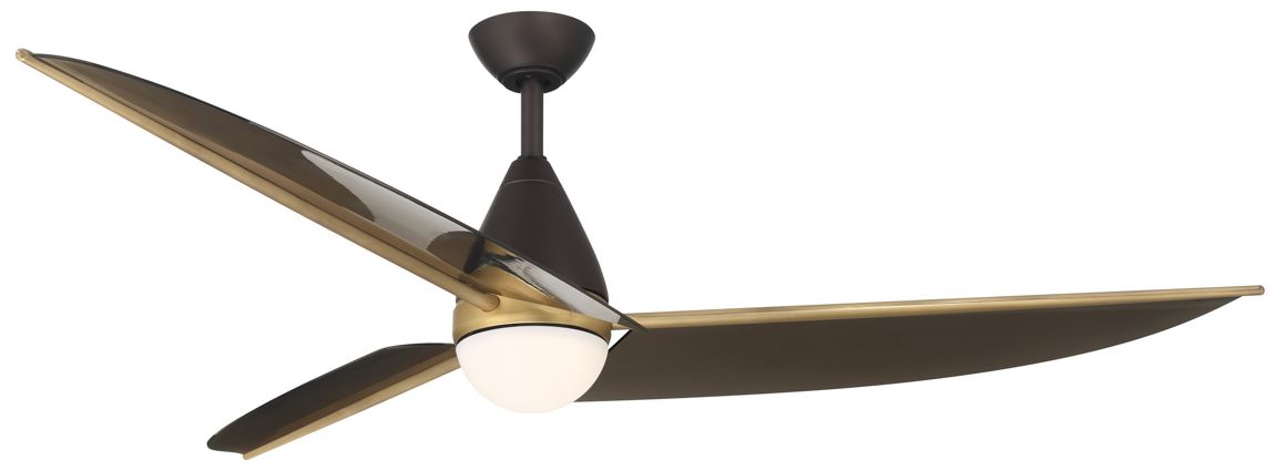 Image 2 Minka Aire Lirden 65-in CCT LED Dark Bronze and Brass 3-Blade Ceiling Fan