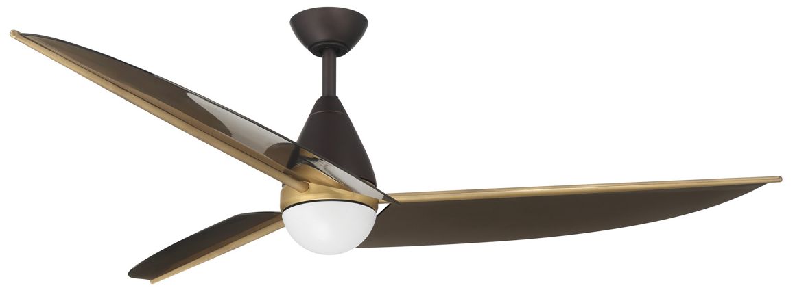 Image 3 Minka Aire Lirden 65-in CCT LED Dark Bronze and Brass 3-Blade Ceiling Fan more views
