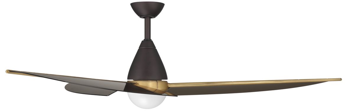 Image 6 Minka Aire Lirden 65-in CCT LED Dark Bronze and Brass 3-Blade Ceiling Fan more views