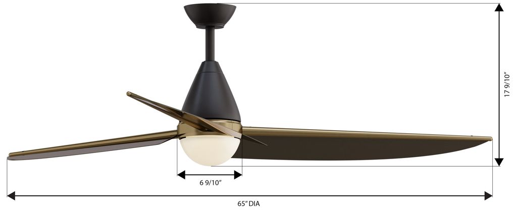 Image 7 Minka Aire Lirden 65-in CCT LED Dark Bronze and Brass 3-Blade Ceiling Fan more views