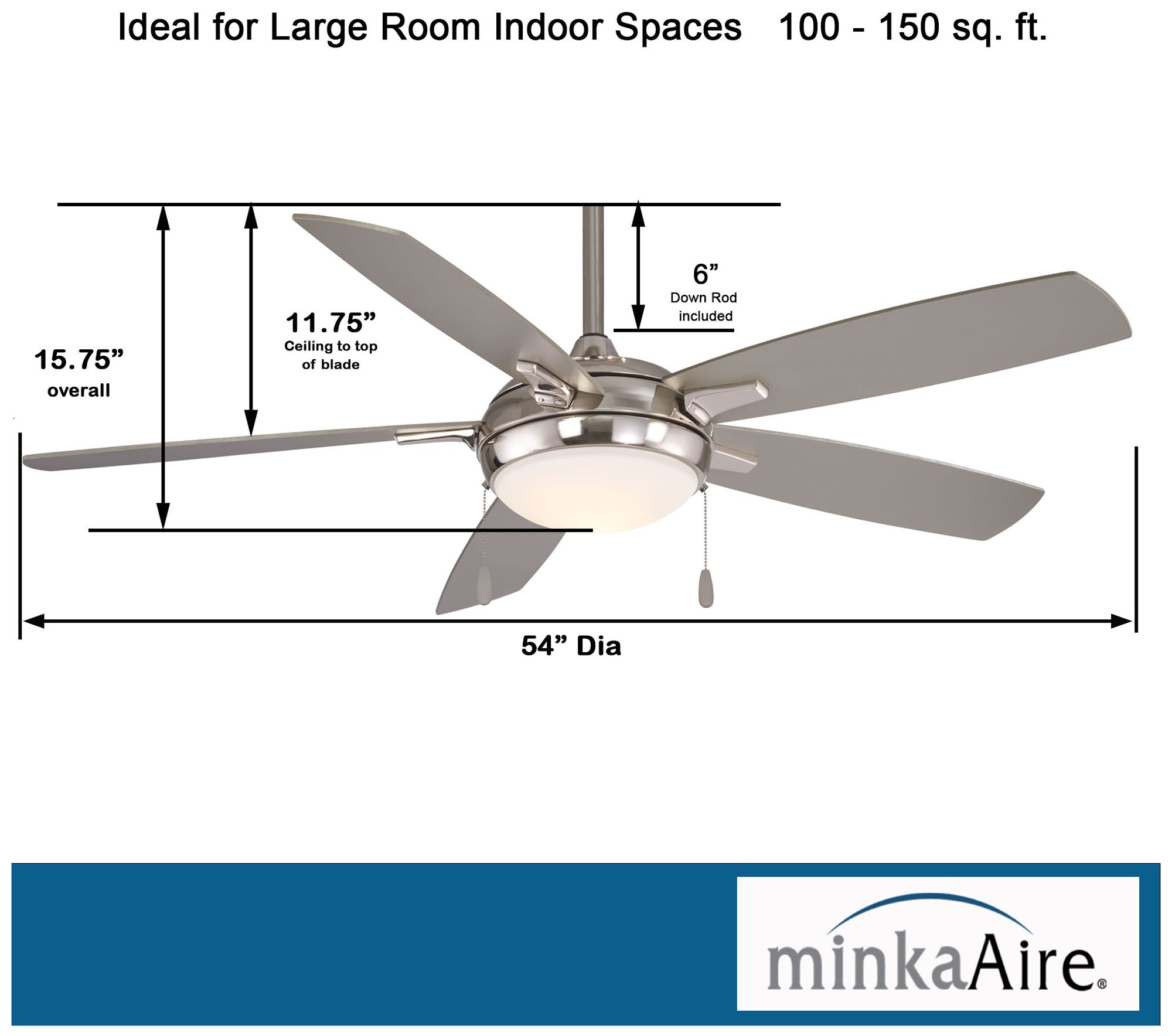 Minka Aire Lun-Aire 54-inch LED Brushed Nickel Ceiling Fan
