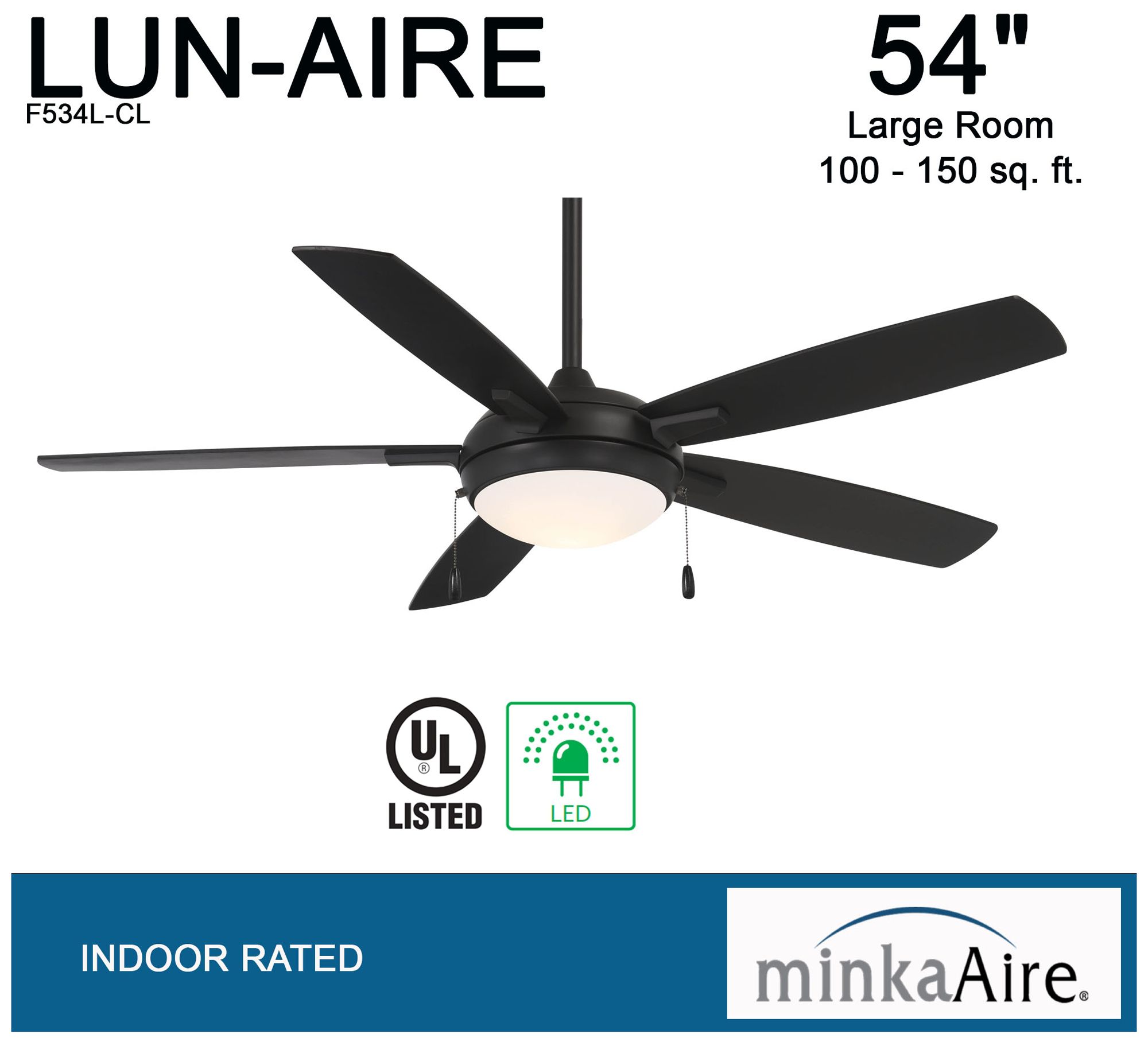Image 6 Minka Aire Lun-Aire 54-inch LED Coal Black Ceiling Fan more views