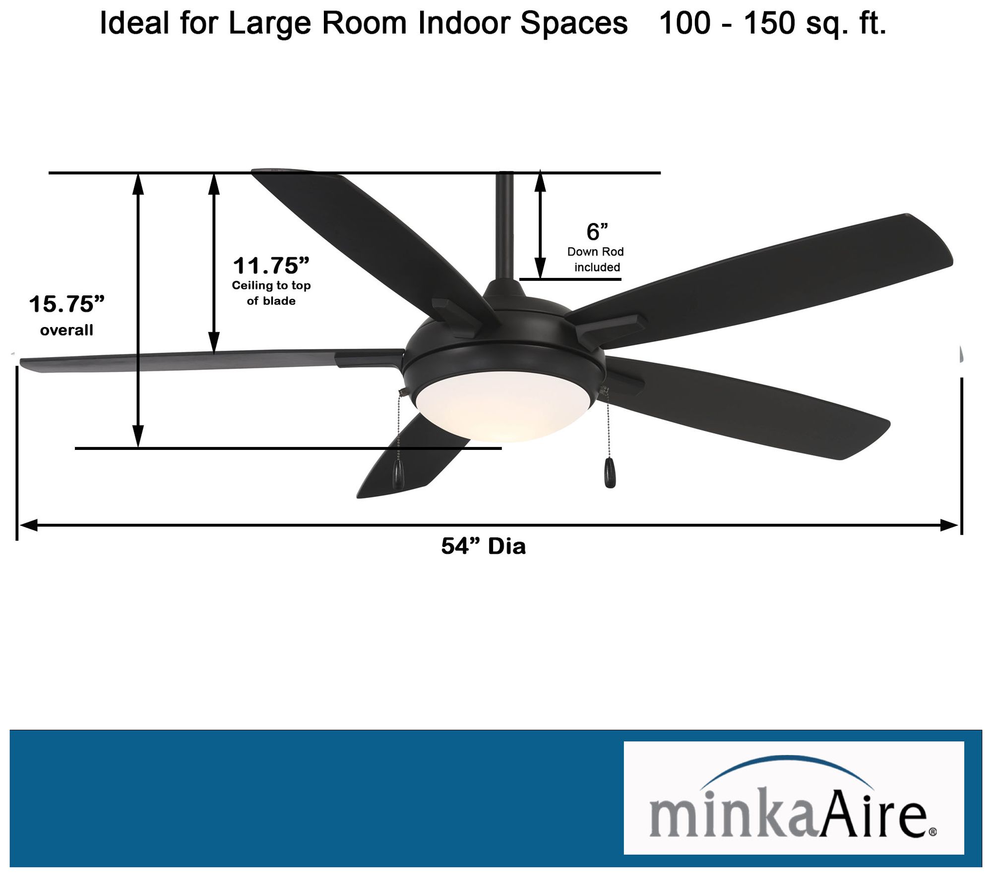 Image 7 Minka Aire Lun-Aire 54-inch LED Coal Black Ceiling Fan more views