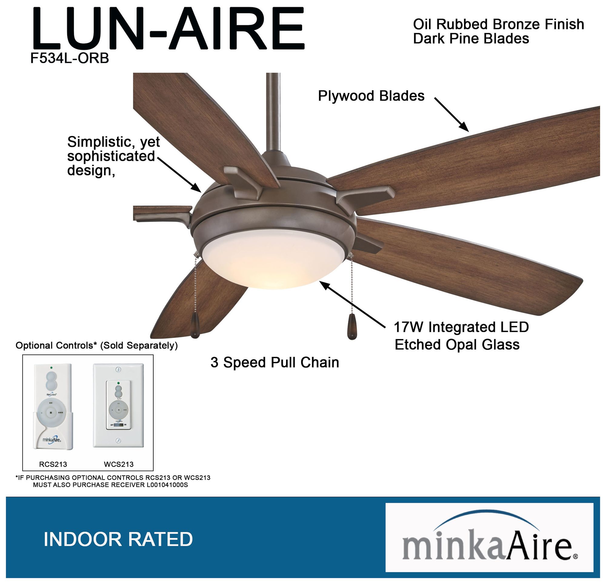 Image 5 Minka Aire Lun-Aire 54-inch LED Oil Rubbed Bronze Ceiling Fan more views