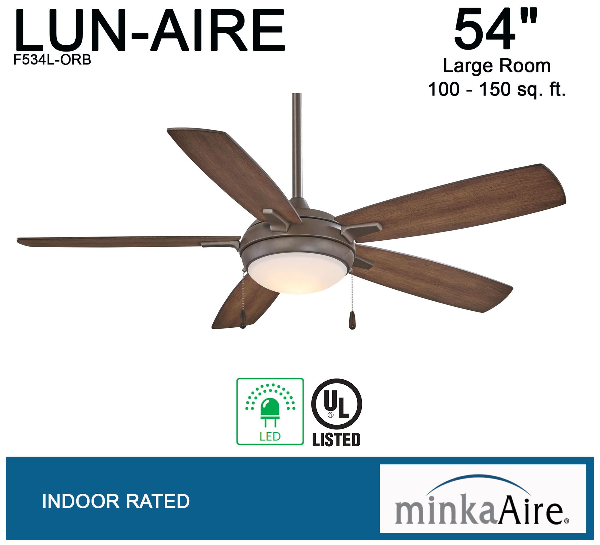 Image 7 Minka Aire Lun-Aire 54-inch LED Oil Rubbed Bronze Ceiling Fan more views