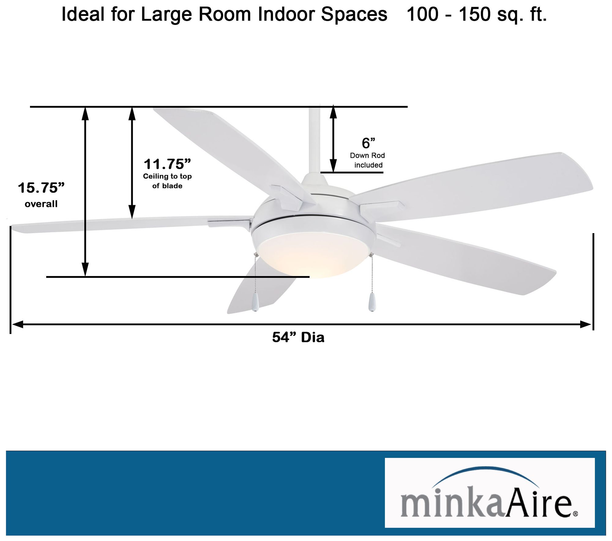 Image 6 Minka Aire Lun-Aire 54-inch LED White Ceiling Fan more views