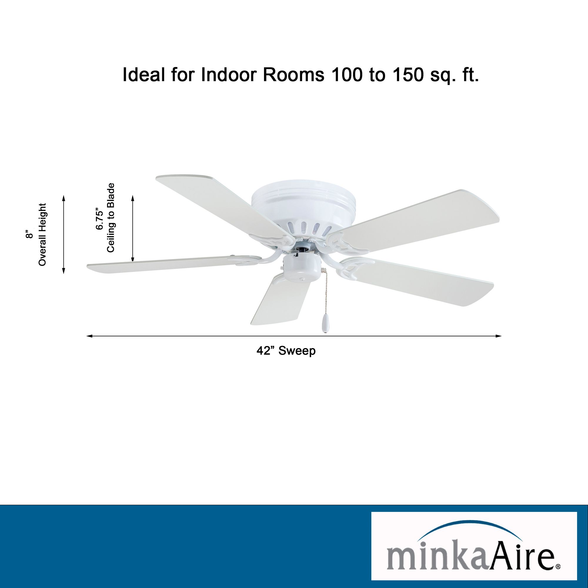 Image 7 Minka Aire Mesa 42-inch White Flush Mount Ceiling Fan, 5-Blades, Indoor more views
