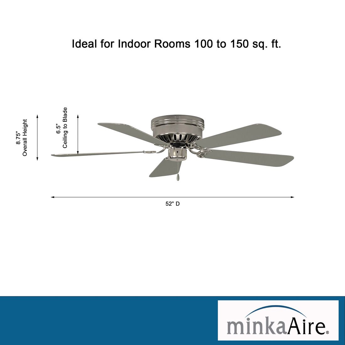 Image 7 Minka Aire Mesa 52-inch Brushed Nickel Ceiling Fan. 5-Blades, Indoor more views