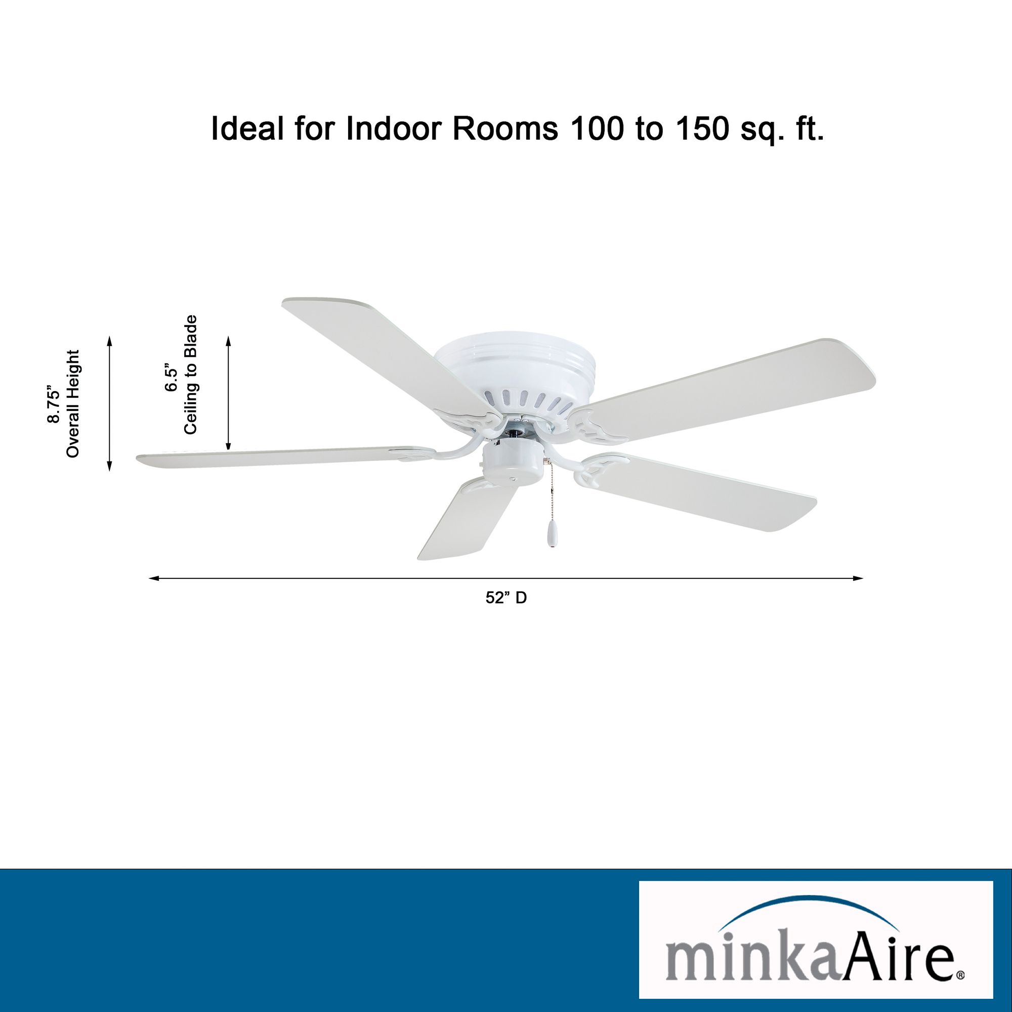 Image 7 Minka Aire Mesa 52-inch White Ceiling Fan, 5-Blades, Indoor more views