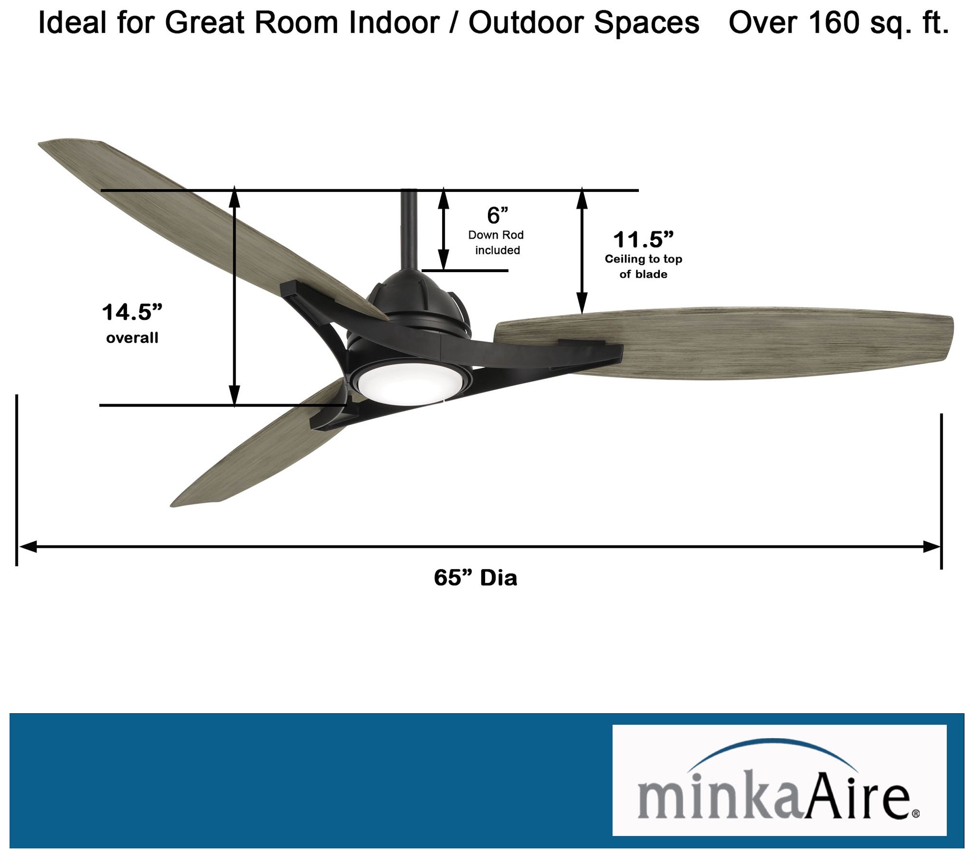 Image 6 Minka Aire Molino 65-inch LED Coal Smart Outdoor Ceiling Fan more views