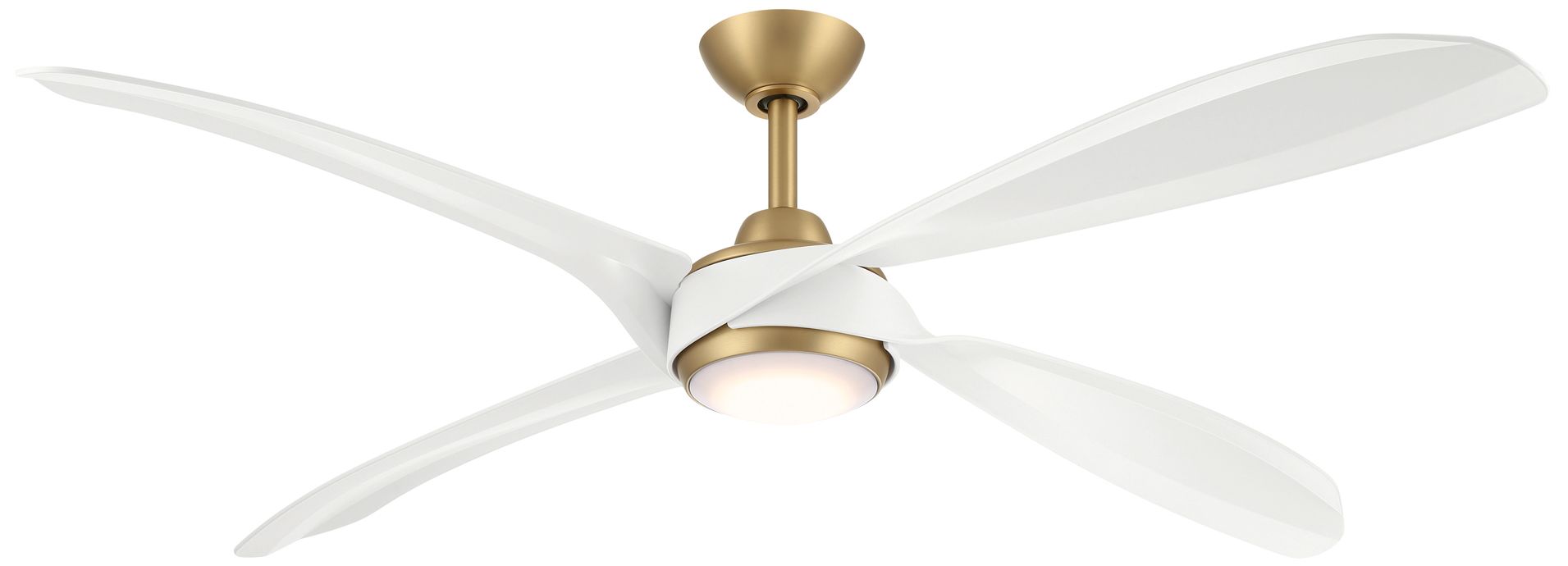 Image 2 Minka-Aire Mortyn 60-in LED Brass and White 4-Blades Outdoor Ceiling Fan more views