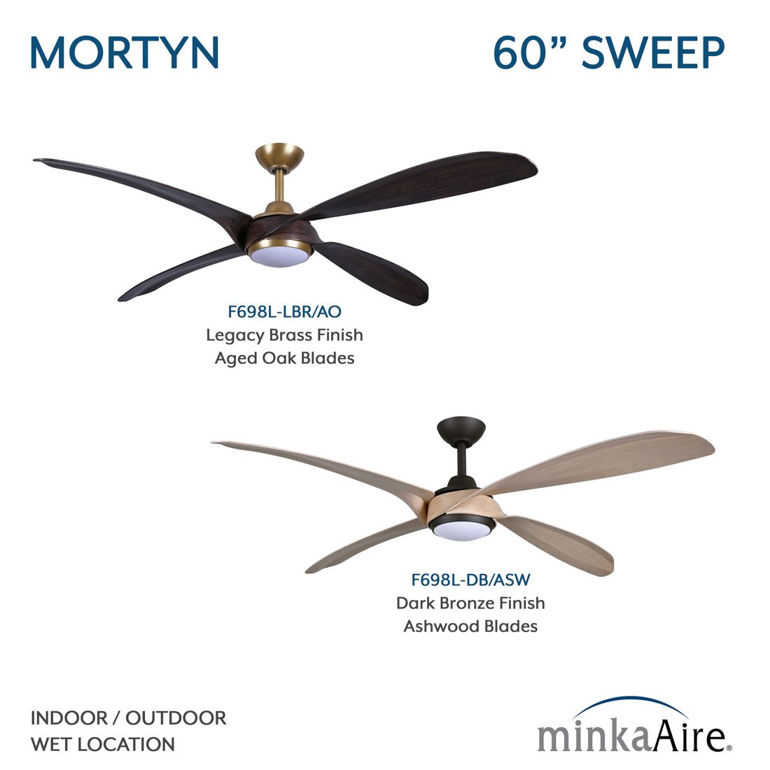 Minka-Aire Mortyn 60-in LED Dark Bronze Indoor-Outdoor 4-Blade Ceiling Fan