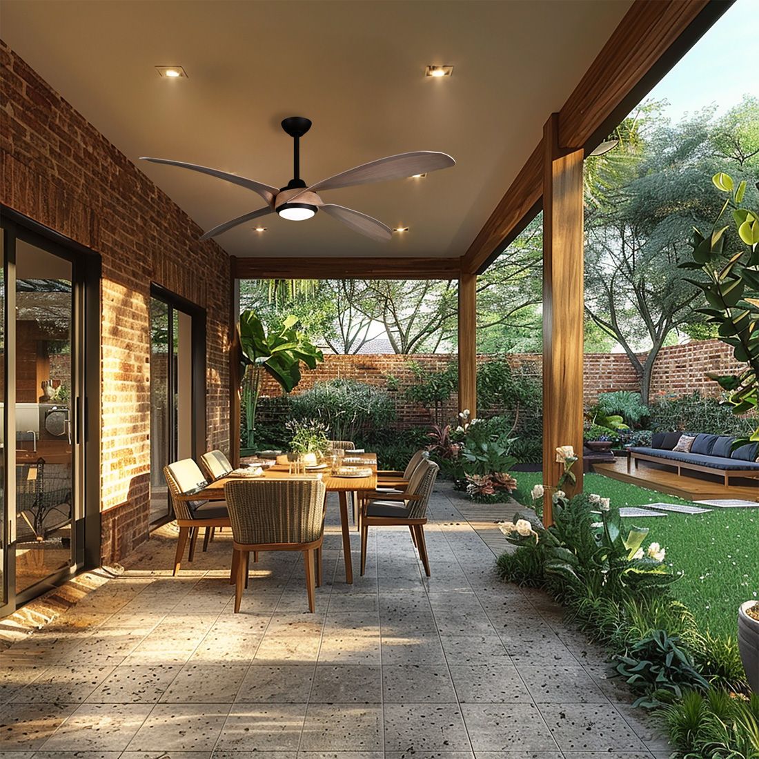 Image 5 Minka-Aire Mortyn 60-in LED Dark Bronze Indoor-Outdoor 4-Blade Ceiling Fan more views