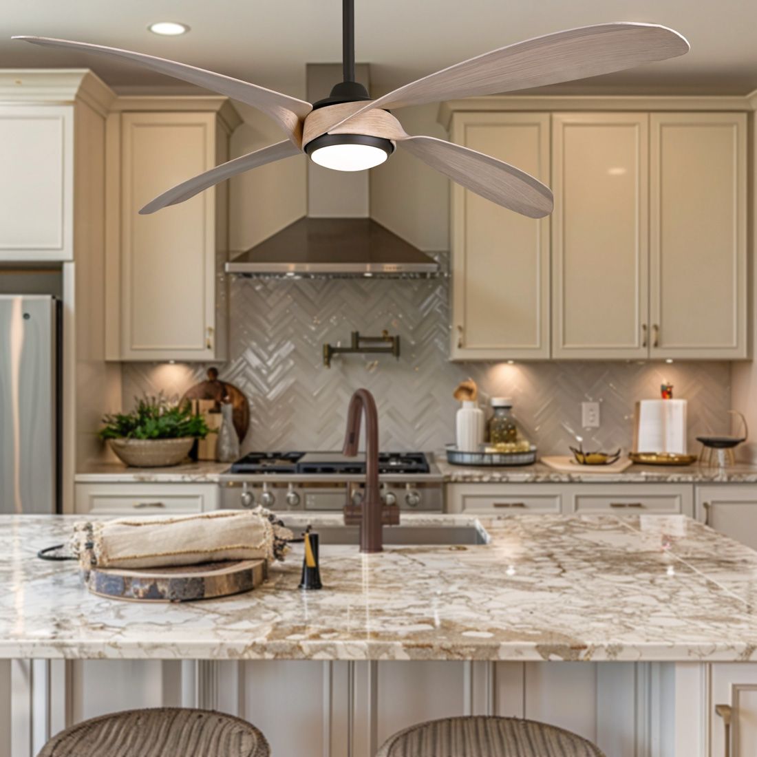Image 7 Minka-Aire Mortyn 60-in LED Dark Bronze Indoor-Outdoor 4-Blade Ceiling Fan more views