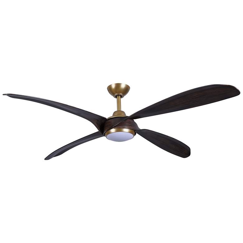 Image 1 Minka-Aire Mortyn 60-in LED Legacy Brass Indoor/Outdoor 4-Blade Ceiling Fan