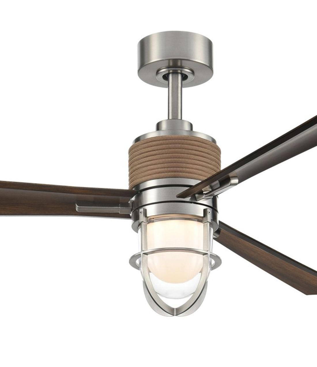 Image 4 Minka Aire Nauticus 65-in LED Brush Nickel Wet and Koa Outdoor Ceiling Fan more views